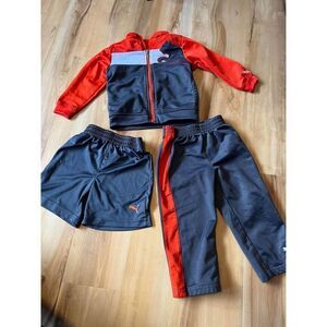 Baby Boy Puma Outfit Set • Gray/ Orange • 24m size • 3 Pieces